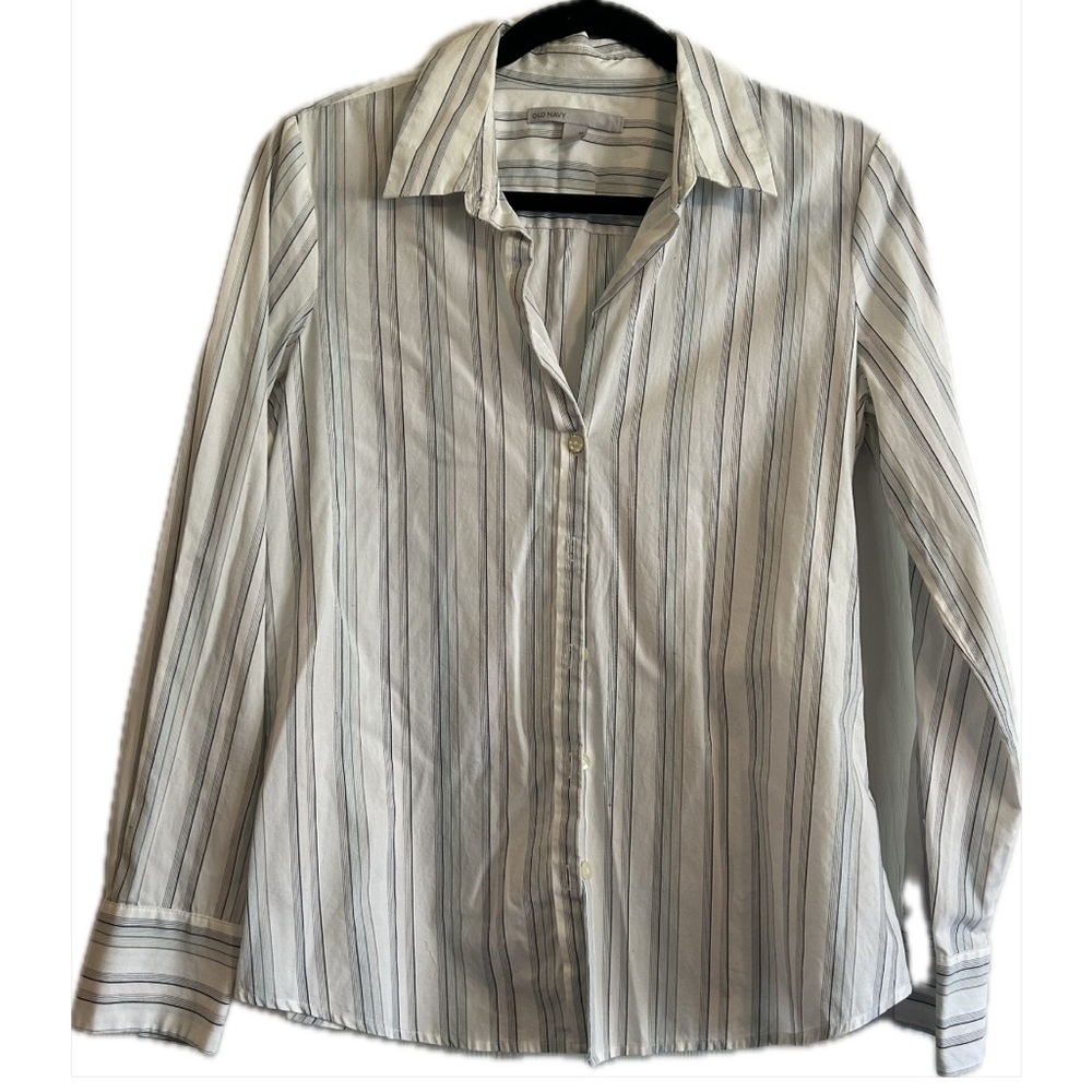 Old Navy Dress Button Down Striped Top Long Sleeve